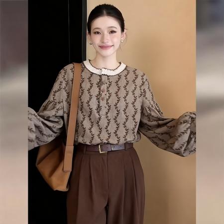 BY13213# 早春小众不撞款法式慵懒宽松上衣女春新款通勤百搭小衫 服裝批發女裝批發服飾貨源