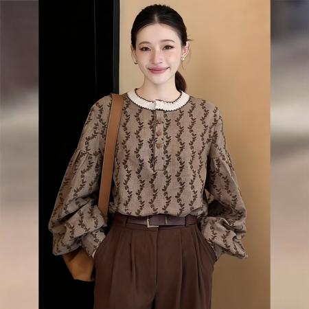 BY13213# 早春小众不撞款法式慵懒宽松上衣女春新款通勤百搭小衫 服裝批發女裝批發服飾貨源