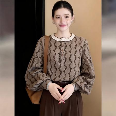 BY13213# 早春小众不撞款法式慵懒宽松上衣女春新款通勤百搭小衫 服裝批發女裝批發服飾貨源