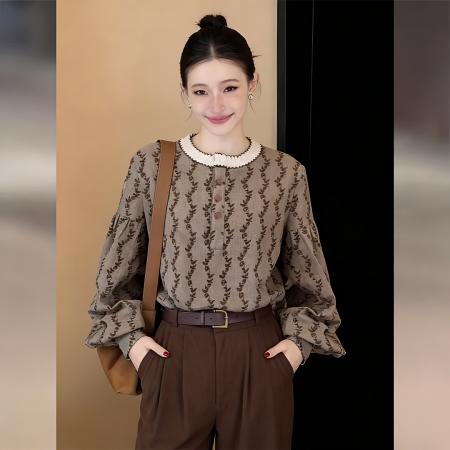 BY13213# 早春小众不撞款法式慵懒宽松上衣女春新款通勤百搭小衫 服裝批發女裝批發服飾貨源