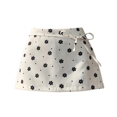 BY13232# 复古花朵低腰包臀短裙系带蝴蝶结半身mini裙裤 服裝批發女裝批發服飾貨源