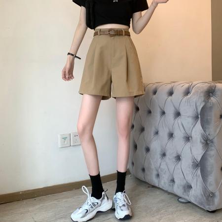 BY13237# 五分阔腿短裤女春夏季显瘦休闲A字裤百搭遮胯直筒裤 服裝批發女裝批發服飾貨源