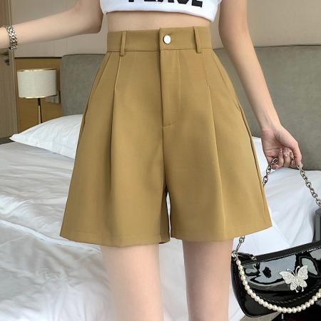 BY13238# 春夏新款显瘦休闲A字裤百搭遮胯直筒裤五分阔腿短裤女 服裝批發女裝批發服飾貨源