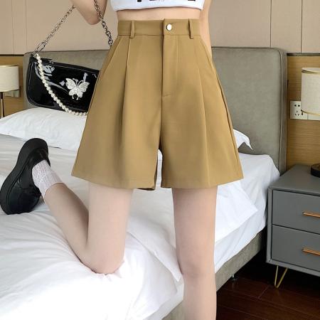 BY13238# 春夏新款显瘦休闲A字裤百搭遮胯直筒裤五分阔腿短裤女 服裝批發女裝批發服飾貨源