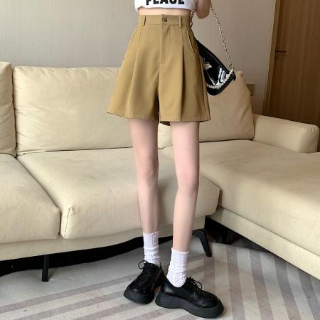 BY13238# 春夏新款显瘦休闲A字裤百搭遮胯直筒裤五分阔腿短裤女 服裝批發女裝批發服飾貨源