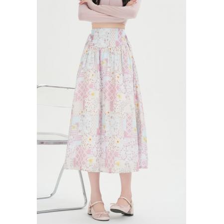 BY13241# 碎花半身裙中长款A子蝴蝶结裙子春夏新款伞裙韩版短裙女 服裝批發女裝批發服飾貨源