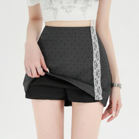 BY13247# 休闲百搭波点半身裙女夏季新款小个子显瘦包臀裙A字短裙 服裝批發女裝批發服飾貨源