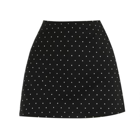 BY13247# 休闲百搭波点半身裙女夏季新款小个子显瘦包臀裙A字短裙 服裝批發女裝批發服飾貨源