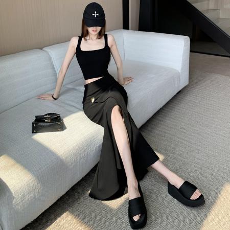 BY13286# 纯欲风性感辣妹抹胸上衣阔腿裤绝美巨好看的套装女春季新款两件套 服裝批發女裝批發服飾貨源