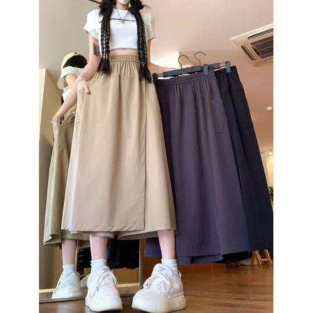 BY13305# 山本皱工装裙裤女夏季裤裙小个子裤子 服裝批發女裝批發服飾貨源