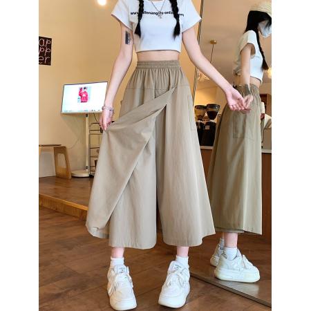 BY13305# 山本皱工装裙裤女夏季裤裙小个子裤子 服裝批發女裝批發服飾貨源