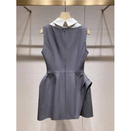 BY13321# 连衣裙新款今年流行爆款甜美撞色可拆衬衫领收腰显瘦背心裙子 服裝批發女裝批發服飾貨源