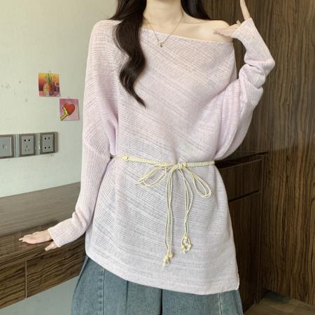 BY13324# 纯色薄款针织衫女新款春夏大码胖mm收腰不规则防晒空调衫上衣 服裝批發女裝批發服飾貨源