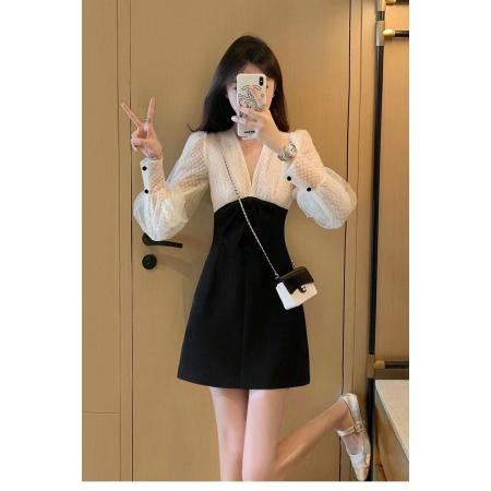 BY13325# 春装新款大码女装显瘦名媛气质小香风蕾丝连衣裙M-4XL200斤 服裝批發女裝批發服飾貨源