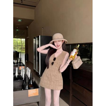 BY13401# 天鹅er高智lady时尚小香风气质无袖连衣裙 服裝批發女裝批發服飾貨源