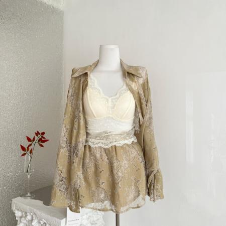 BY13405# 颖子定制落日独白高级感气质镂空宽松衬衫时尚休闲高腰短裙 服裝批發女裝批發服飾貨源