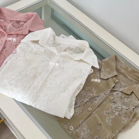 BY13405# 颖子定制落日独白高级感气质镂空宽松衬衫时尚休闲高腰短裙 服裝批發女裝批發服飾貨源