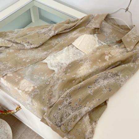 BY13405# 颖子定制落日独白高级感气质镂空宽松衬衫时尚休闲高腰短裙 服裝批發女裝批發服飾貨源