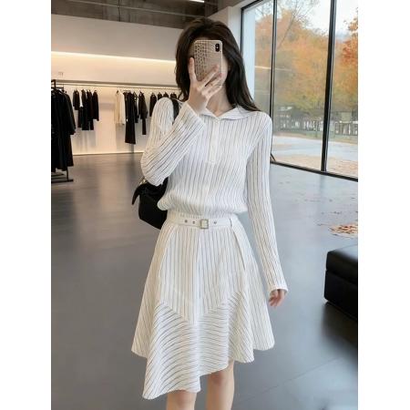 BY13407# 早春大方得体绝美漂亮气质富家千金高级感小个子通勤风白色连衣裙 服裝批發女裝批發服飾貨源