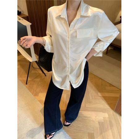 BY13429# 法式高级感蕾丝拼接露背绑带长袖衬衫夏季防晒慵懒上衣 服裝批發女裝批發服飾貨源