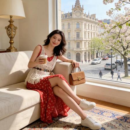 BY13484# 旅游度假风套装女夏季新款镂空流苏罩衫叠穿碎花连衣裙两件套独特 服裝批發女裝批發服飾貨源