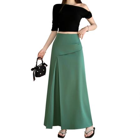 BY13561# 高级感拼接蓬蓬裙波点半身裙春夏季长款松紧腰显瘦大摆a字长裙女  服裝批發女裝批發服飾貨源