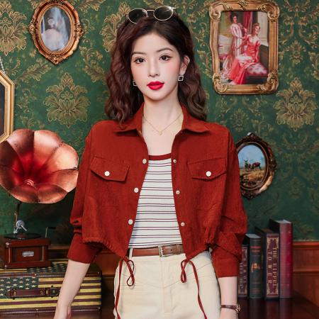 高级感短款衬衫外套女春夏季新款宽松时尚小个子显瘦上衣  服裝批發女裝批發服飾貨源