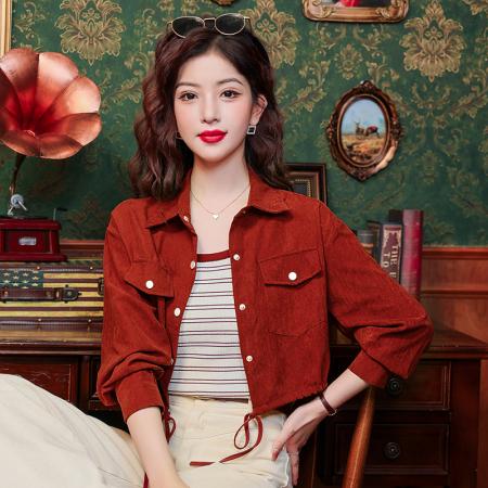 高级感短款衬衫外套女春夏季新款宽松时尚小个子显瘦上衣  服裝批發女裝批發服飾貨源