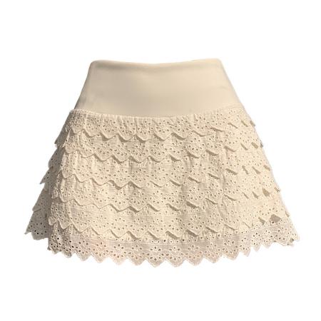 新款甜心少女的裙摆纯色超蕾丝花边蛋糕短款百搭裙裤子  服裝批發女裝批發服飾貨源