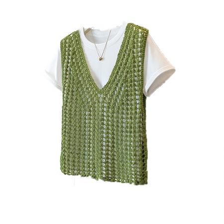 BY13589# 大码女装新款韩版胖MM高级感潮流设计感显瘦修身背心马甲  服裝批發女裝批發服飾貨源