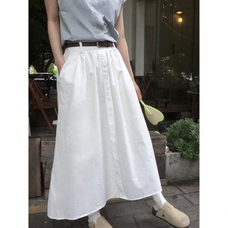 法式复古飞飞袖衬衣+高腰A字半身裙两件套装  服裝批發女裝批發服飾貨源