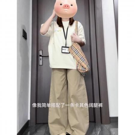 刺绣+内里铺布纯棉精梳紧密短袖t恤女  服裝批發女裝批發服飾貨源