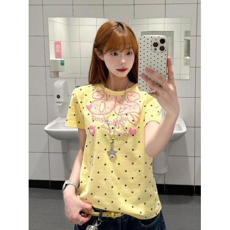 发泡印花支奥代尔纯棉短袖女  服裝批發女裝批發服飾貨源