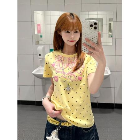 发泡印花支奥代尔纯棉短袖女  服裝批發女裝批發服飾貨源