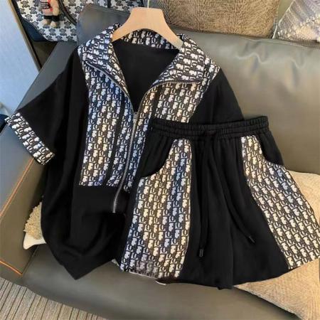 新款胖妹妹2-300斤时尚套装夏季  服裝批發女裝批發服飾貨源