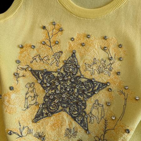 重工刺绣五角星针织背心女网红同款烫钻吊带外穿辣妹无袖上衣夏季  服裝批發女裝批發服飾貨源