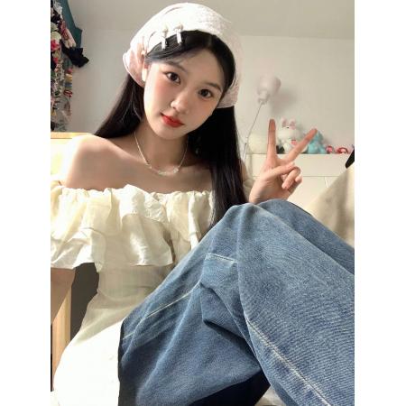 原版条纹面料有抽筋夏季收腰显瘦掐腰衬衣小众设计感露  服裝批發女裝批發服飾貨源