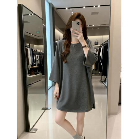 BY13744# 夏季新款休闲百搭设计正肩T恤女大码宽松显瘦遮肉单上衣  服裝批發女裝批發服飾貨源