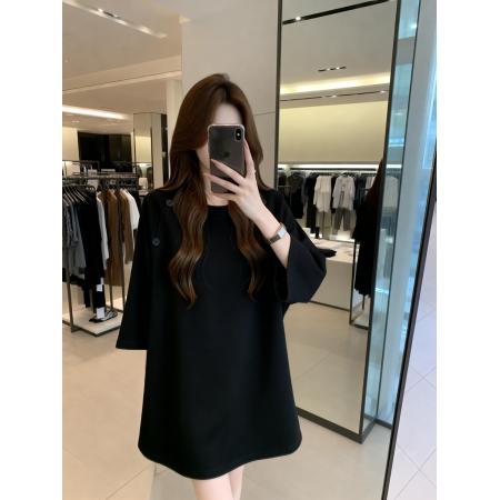 BY13744# 夏季新款休闲百搭设计正肩T恤女大码宽松显瘦遮肉单上衣  服裝批發女裝批發服飾貨源