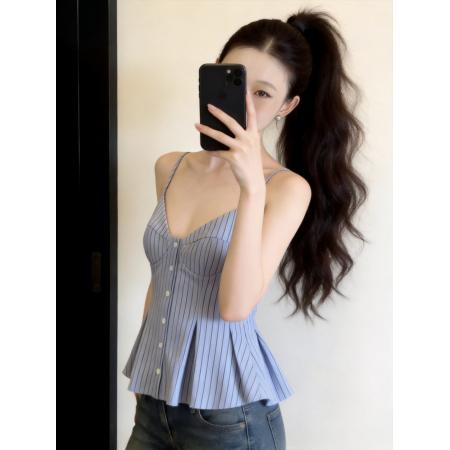 BY13775# 小个子露背裙摆小衫绝美漂亮吊带背心女内搭独特泰式独特上衣夏季  服裝批發女裝批發服飾貨源