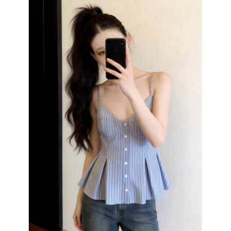 BY13775# 小个子露背裙摆小衫绝美漂亮吊带背心女内搭独特泰式独特上衣夏季  服裝批發女裝批發服飾貨源