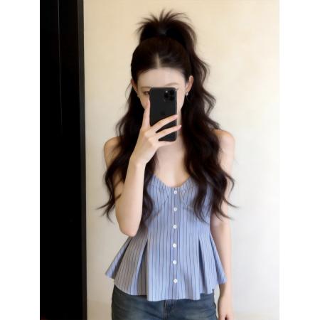 BY13775# 小个子露背裙摆小衫绝美漂亮吊带背心女内搭独特泰式独特上衣夏季  服裝批發女裝批發服飾貨源