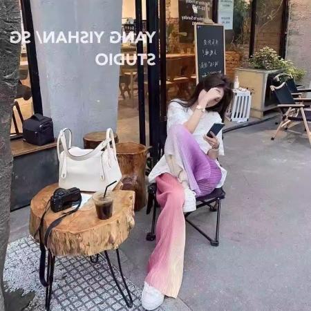 BY13793# 冰丝渐变裤子...