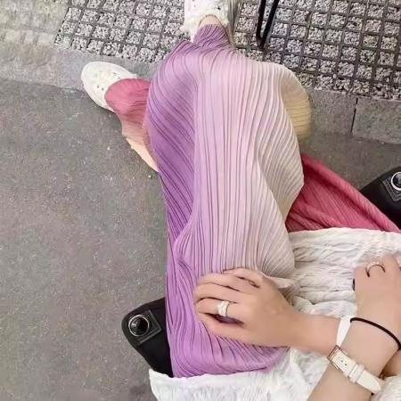 BY13793# 冰丝渐变裤子女夏季薄款垂感慵懒阔腿凉凉防晒海边沙滩雪纺裤休闲  服裝批發女裝批發服飾貨源