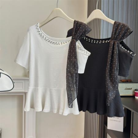 BY13800# 大码女装法式...