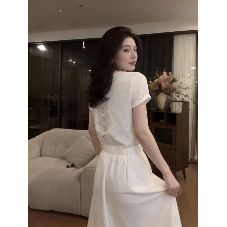 BY13812# 新款大码女装胖mm正肩后背蕾丝显瘦气质短袖上衣清凉夏季  服裝批發女裝批發服飾貨源