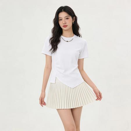 BY13814# 新款大码女装韩版流行紫色短袖t恤夏胖妹妹洋气宽松减龄圆领上衣  服裝批發女裝批發服飾貨源