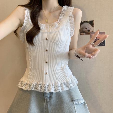 BY13839# 大码胖MM新款设计感甜美风内搭防走光背心吊带显瘦遮肉上衣  服裝批發女裝批發服飾貨源