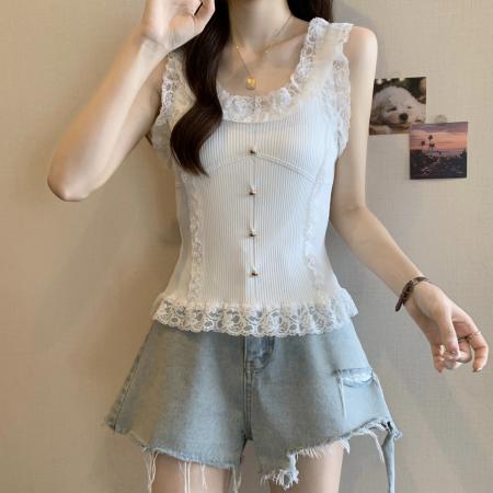 BY13839# 大码胖MM新款设计感甜美风内搭防走光背心吊带显瘦遮肉上衣  服裝批發女裝批發服飾貨源