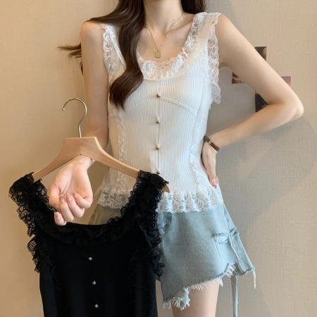 BY13839# 大码胖MM新款设计感甜美风内搭防走光背心吊带显瘦遮肉上衣  服裝批發女裝批發服飾貨源